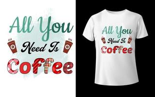 Kaffee-T-Shirt-Design Kaffee-Vektor Ich liebe Kaffee-T-Shirt-Design vektor