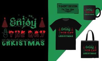 citat av text för jul-t-shirt, design för jul-t-shirt, typografivektor en mugg och rolig jul redo för tryck vektor