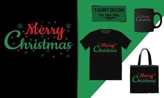 Weihnachts-T-Shirt-Schriftzug-Zitat, Weihnachts-T-Shirt-Design, Typografie-Vektor, eine Tasse und lustige Weihnachten, bereit zum Drucken vektor