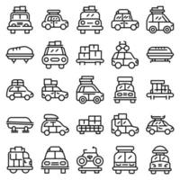 Auto-Dachbox-Icons Set, Outline-Stil vektor