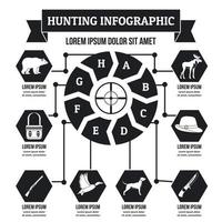 Jagd-Infografik-Konzept, einfachen Stil vektor