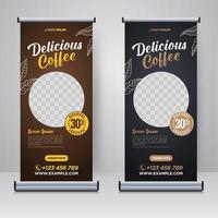 Coffee-Shop-Rollup- oder X-Banner-Design-Vorlage vektor
