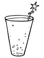 süße Tasse Wasser, Saft oder Limonade. Glasabbildung. einfaches getränk clipart vektor