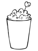 süße Milchshake-Illustration. einfache Cup-Cliparts. hübsches Getränkgekritzel. vektor