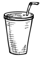 söt kopp vatten, milkshake, juice eller läsk. dryck illustration. enkel cocktail clipart vektor