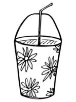 söt kopp vatten, milkshake, juice eller läsk. dryck illustration. enkel cocktail clipart vektor