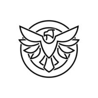 fågel monoline logotyp vektor