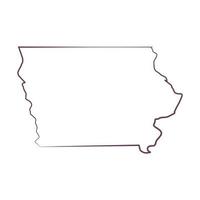 Iowa-Karte auf weißem Hintergrund vektor