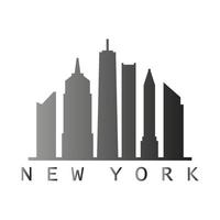 new york skyline på vit bakgrund vektor
