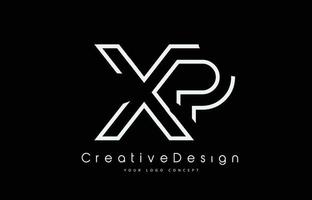 xp xp-Brief-Logo-Design in weißen Farben. vektor