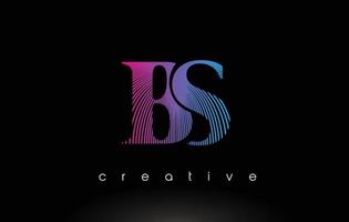 bs logotypdesign med flera linjer och lila blå färger. vektor