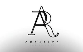 ar ar brief design logo logotype icon konzept mit serifenschrift und klassisch elegantem look vektor