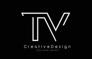 tv tv brev logotyp design i vita färger. vektor