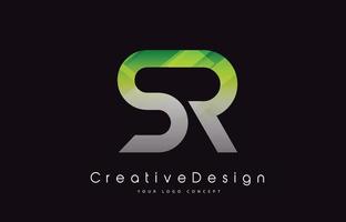 sr letter logotyp design. grön textur kreativ ikon moderna bokstäver vektor logotyp.