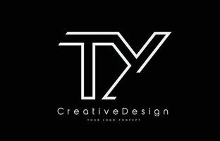 ty ty-Buchstaben-Logo-Design in weißen Farben. vektor