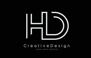 hd-hd-Buchstaben-Logo-Design in weißen Farben. vektor