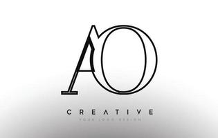 Ao Ao Letter Design Logo Logo Icon Konzept mit Serifenschrift und klassisch elegantem Look Vektor