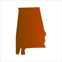 Alabama-Karte auf weißem Hintergrund vektor