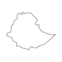 etiopien karta på vit bakgrund vektor