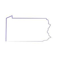 Pennsylvania-Karte auf weißem Hintergrund vektor