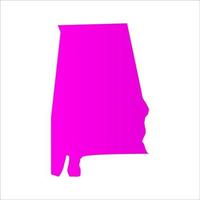 Alabama-Karte auf weißem Hintergrund vektor