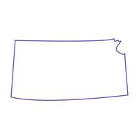 Kansas-Karte auf weißem Hintergrund vektor