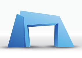 3D blauer Toreingang Ausstellungsvektor editierbar mit modernem Stil auf isoliertem Hintergrund vektor