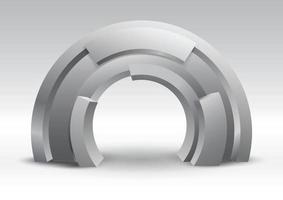 Arch Tube 3D Gate Eingang Ausstellungsvektor editierbar mit modernem Stil auf isoliertem Hintergrund vektor