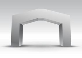 3D-Toreingangsausstellungsvektor editierbar mit modernem Stil auf isoliertem Hintergrund vektor