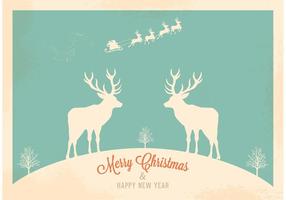 Gratis Vector Retro Santa Sleigh