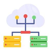 unik designikon för molnservrar vektor