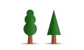 Einzigartige realistische abstrakte Bäume 3d isoliert auf Vektor