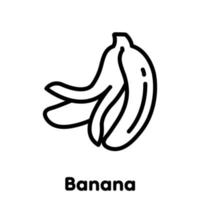 Banane lineares Symbol, Vektor, Illustration. vektor