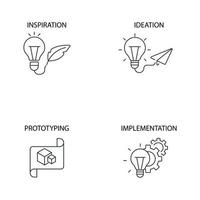 design tänkande ikoner set. design tänkande pack symbol vektorelement för infographic webben vektor