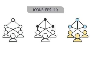 Entwicklersymbole von Drittanbietern symbolisieren Vektorelemente für das Infografik-Web vektor