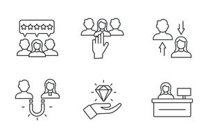 Employer-Branding-Icons gesetzt. Employer Branding Pack Symbolvektorelemente für Infografik-Web vektor