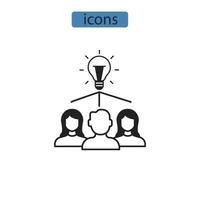 Brainstorming-Symbole symbolen Vektorelemente für das Infografik-Web vektor