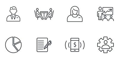 Business-Icons gesetzt. Business-Pack-Symbolvektorelemente für Infografik-Web vektor