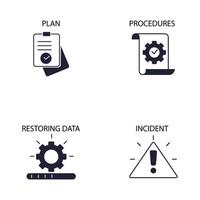 Symbole für die Notfallwiederherstellung symbolisieren Vektorelemente für das Infografik-Web vektor