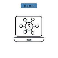 Fintech-Symbole symbolisieren Vektorelemente für das Infografik-Web vektor