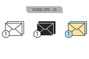 E-Mail-Symbole Symbolvektorelemente für Infografik-Web vektor
