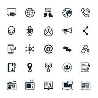 kommunikation ikoner med vit bakgrund vektor