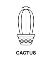 Malvorlage mit Kaktus für Kinder vektor
