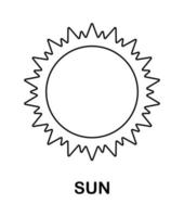 Malvorlage mit Sonne für Kinder vektor