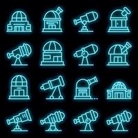 Planetariumssymbole setzen Vektorneon vektor