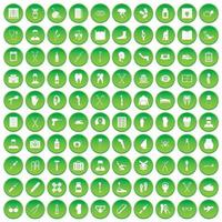 100 Symbole für die medizinische Versorgung setzen einen grünen Kreis vektor