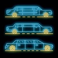 limousine ikoner som vektor neon