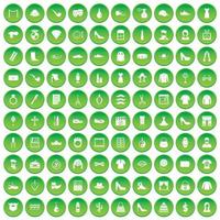 100 stylist ikoner som grön cirkel vektor