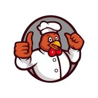 kyckling maskot logotyp för stekt kyckling restaurang och gård vektor