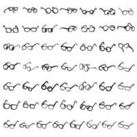 Brille bildet Symbole gesetzt, einfachen Stil vektor
